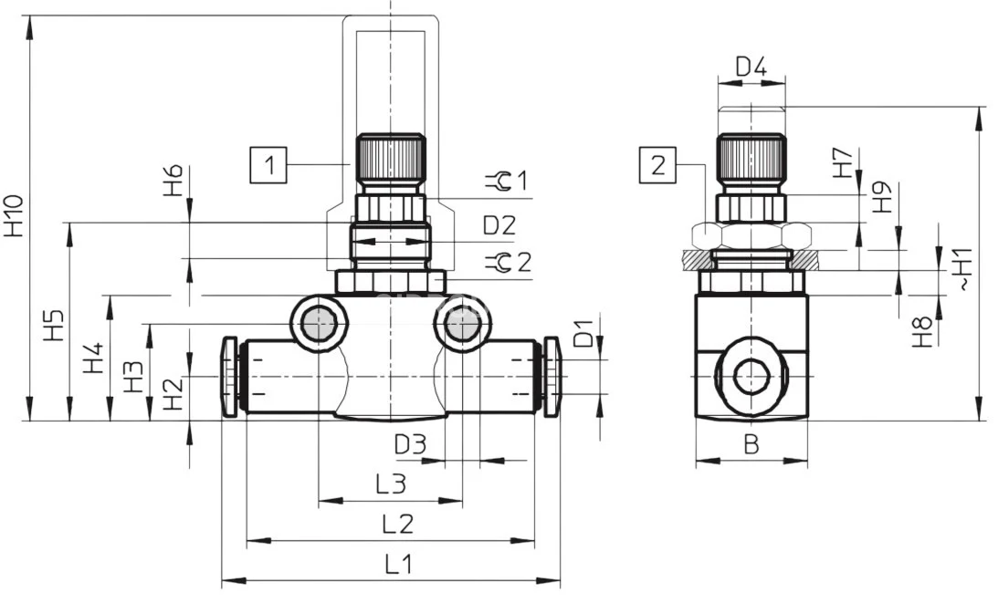 Title 1, Пневмодроссель с обратным клапаном GRO 1/8