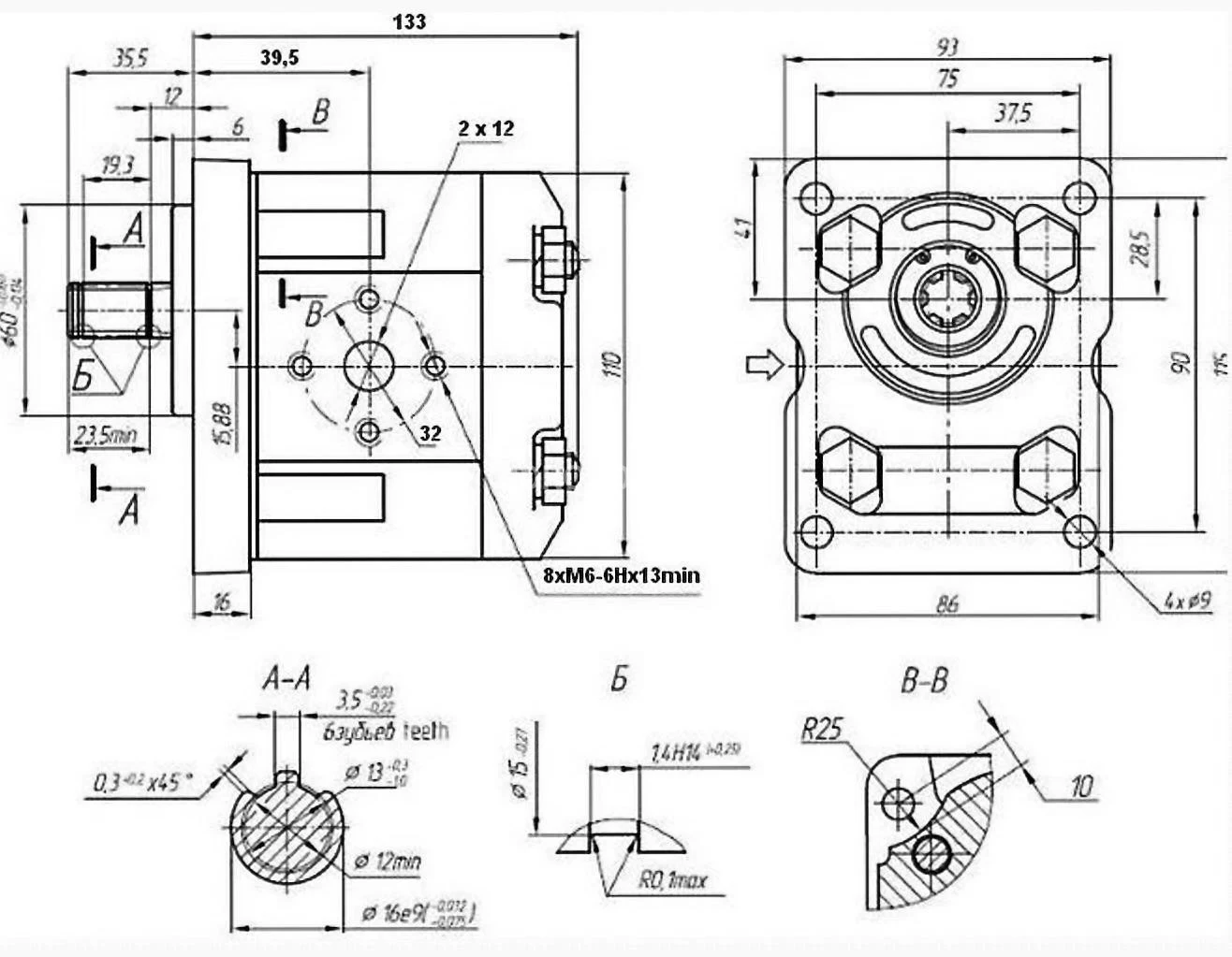 Title 1, насос шестеренный НШ 6М