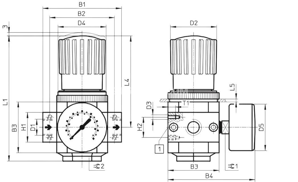 Title 1, Пневмоклапан редукционный LR 1/4-D-MINI