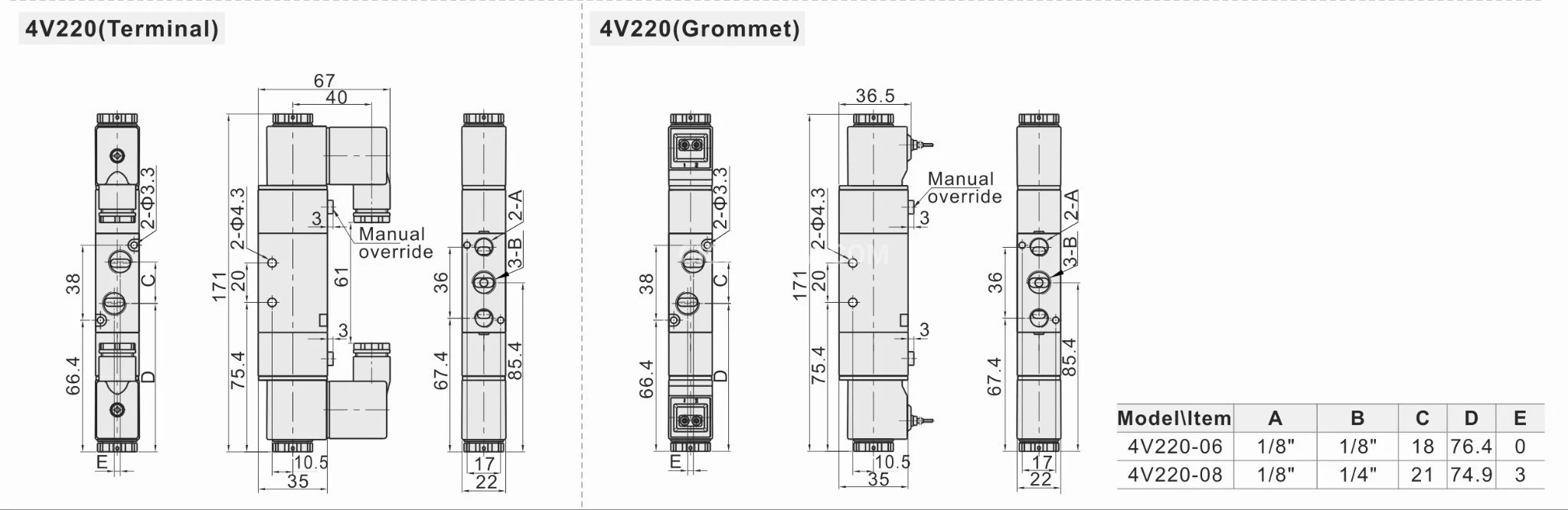Title 2, Пневмораспределитель 4V220-08
