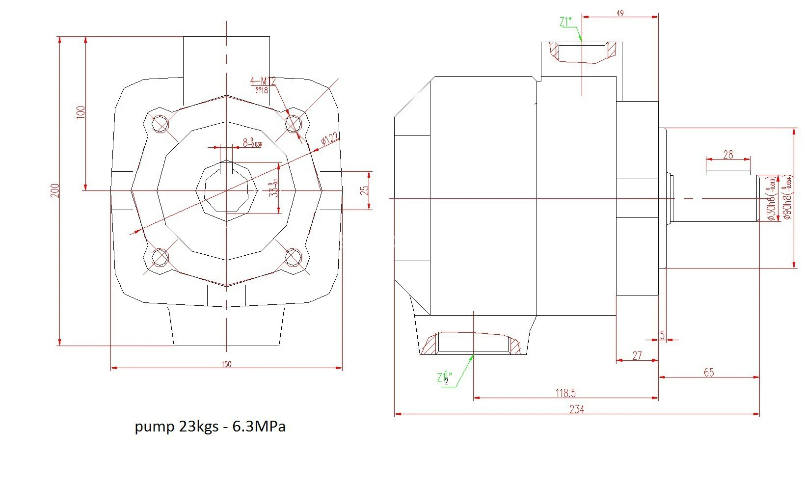 Title 1, пластинчатый насос НПл 80/6,3 (YB-D 80R)